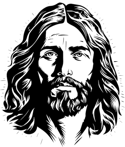 Jesus portrait black and white Ai generated