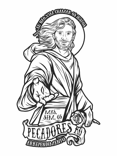 Vector jesus but rather sinners to repentance