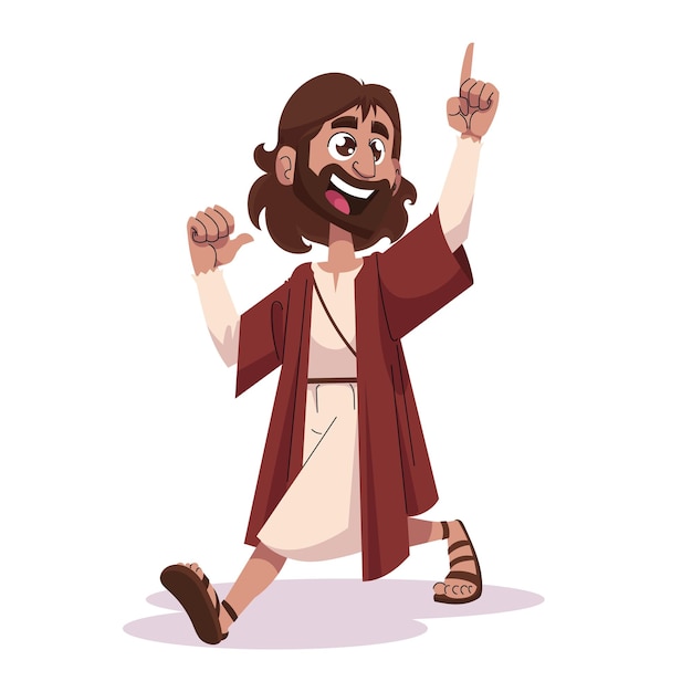 Vector jesus walking and talking