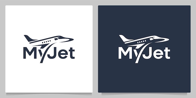 Вектор jet air plane wordmark типография дизайн логотипа креативная идея