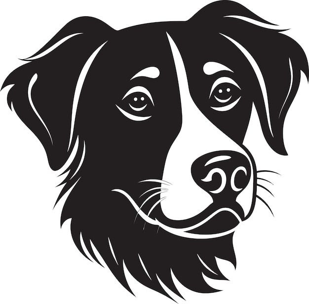 Jet black joy vector dog portraitgraphite glamour design vettoriale nero