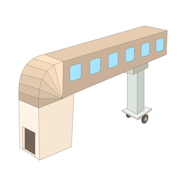 Vector jet bridge icon in cartoon style on a white background