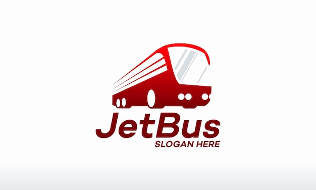 Il logo jet bus progetta il vettore di concetto, i disegni del logo di trasporto