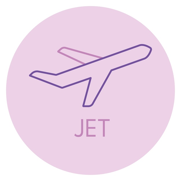 Vector jet color icon logo style