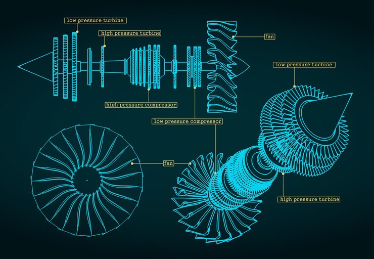 Vector jet engine compressor