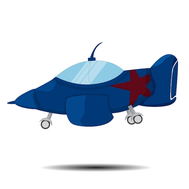 Реактивный истребитель боевой самолет карикатура иллюстрации на белом фоне