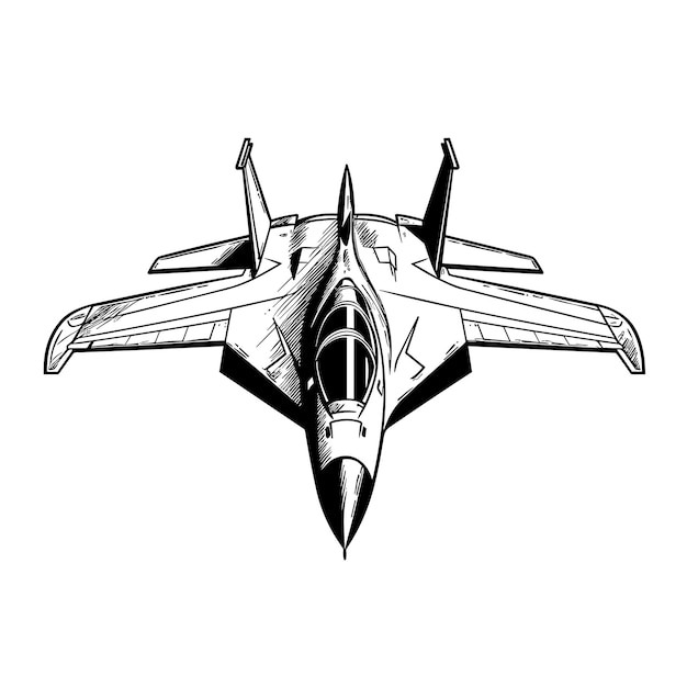 Vector jet fighter or military aircraft isolated on white background airplanes design