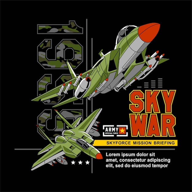 Vector jet fighter plane flying illustratie