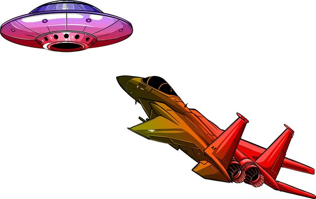 Illustrazione vettoriale di jet da combattimento su sfondo bianco disegnare a mano digitale