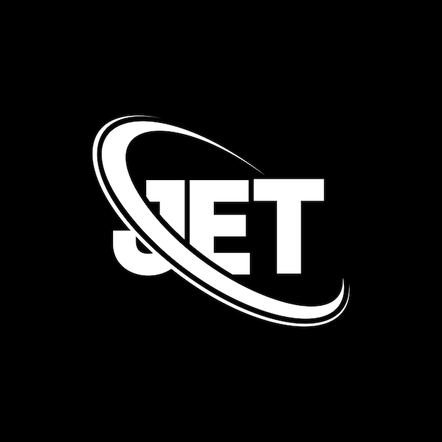 JET ロゴ JET LETTER JET レター ロゴ デザイン イニシャル JETロゴ 円と大文字のモノグラムで結びついた JETログ テクノロジービジネスと不動産ブランドのJETタイポグラフィー