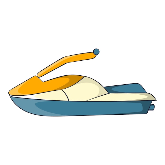 Jet ski icon in cartoon style isolated on white background Maritime transport symbol vector illustration