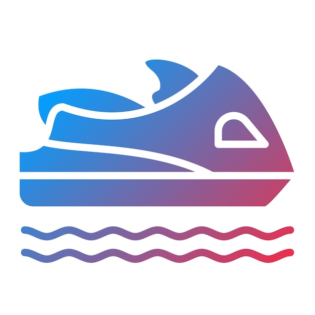 Vector jet ski icon style