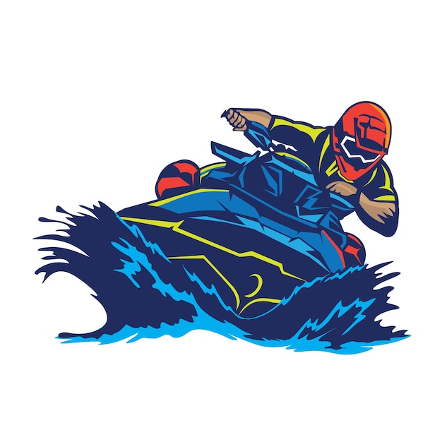 Vector jet ski racing vector illustratie ontwerp