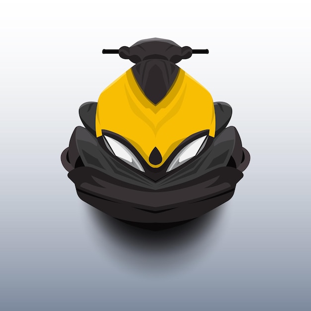 Jetski Cartoon Mockup. vectorillustratie