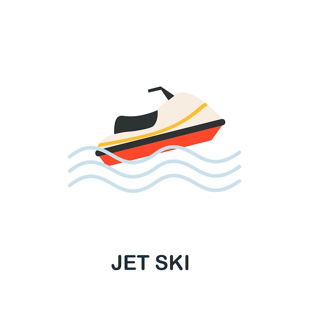 Jetski-pictogram Plat tekenelement uit transportcollectie Creatief jetski-pictogram voor webontwerpsjablonen, infographics en meer