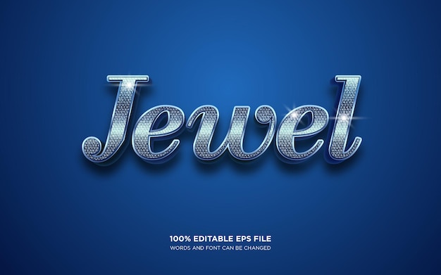 Vector jewel 3d editable text style effect