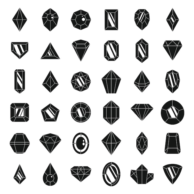 Vector jewel brilliant icons set