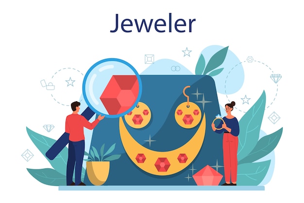 Vector jeweler concept illustration