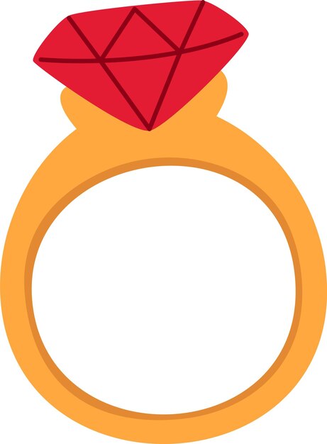 Vector jewelery ring with gem