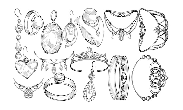 jewellery handdrawn collection