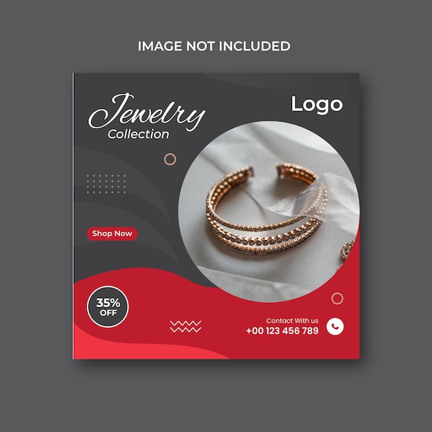 Jewellry social media post and instagram banner design premium vector