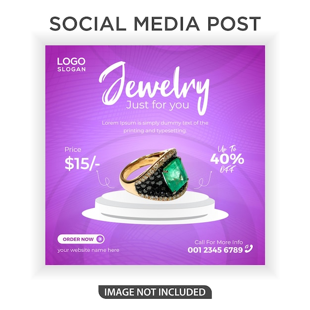 Jewelry ads banner social media post