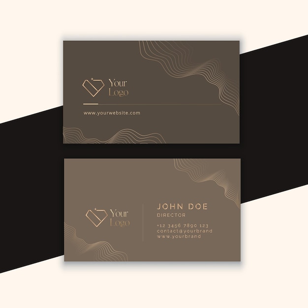 Jewelry business card templates elegant dark curves