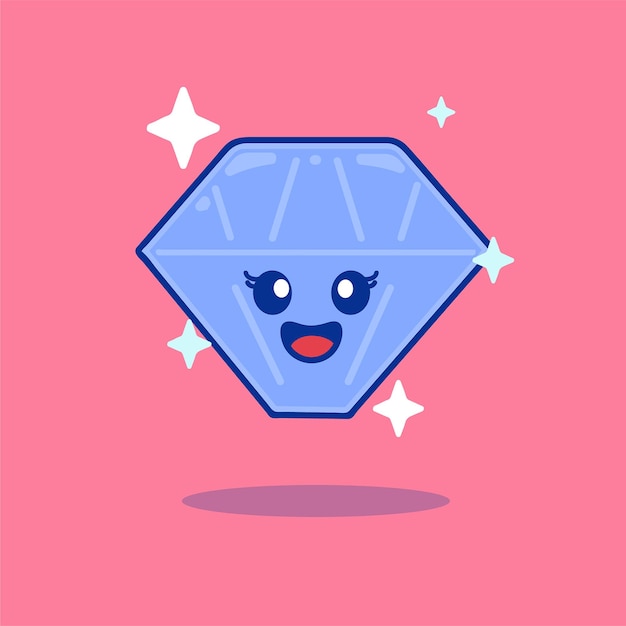 Jewelry Diamond cute character vector illustration art