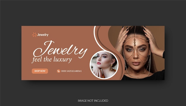 Jewelry facebook cover design template