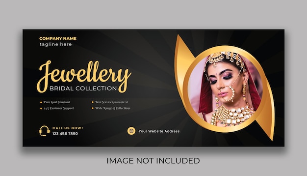 Vector jewelry facebook cover template design