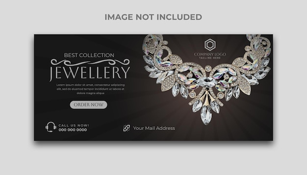Vector jewelry facebook cover or web banner template design