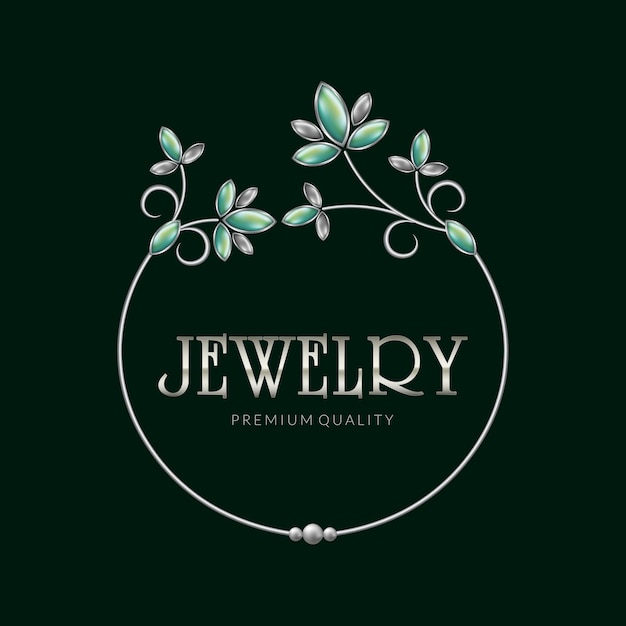 Vettore logo della cornice di gioielli