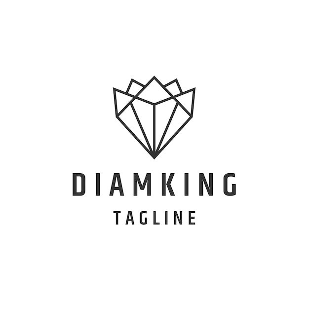 jewelry king line logo icon design template flat vector