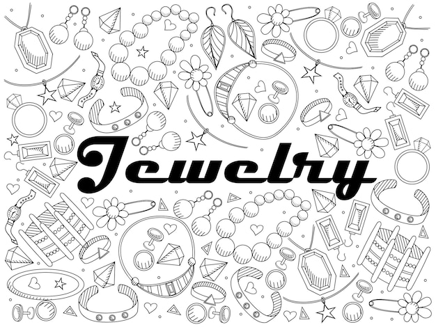 Jewelry line art design vector illustration