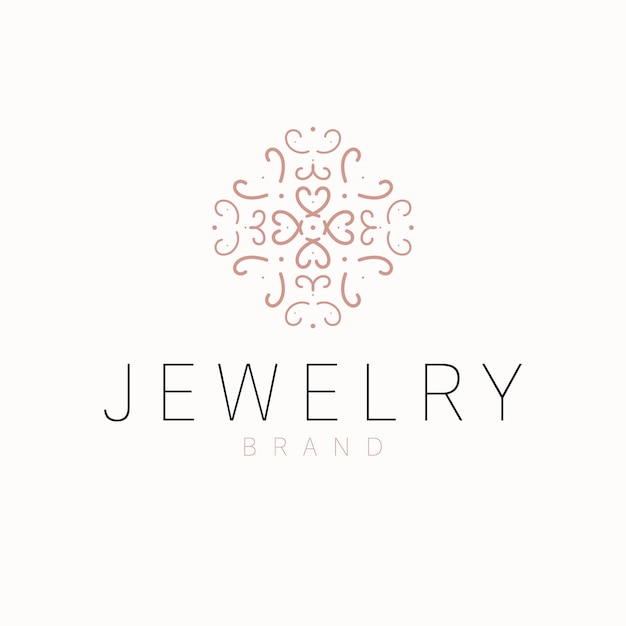 Jewelry logo design Abstract floral ornament emblem logotype Jewelry store modern logo template
