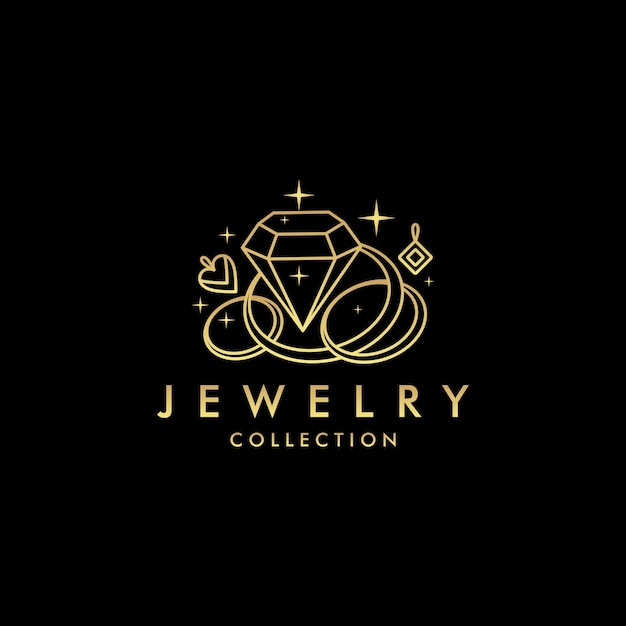 Vector jewelry logo design vector royal luxury elegant logo template