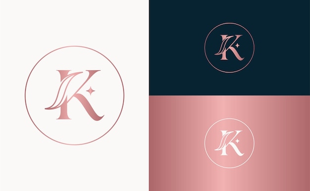 Jewelry Logo royal hotel spa massage cosmetic beauty letter K