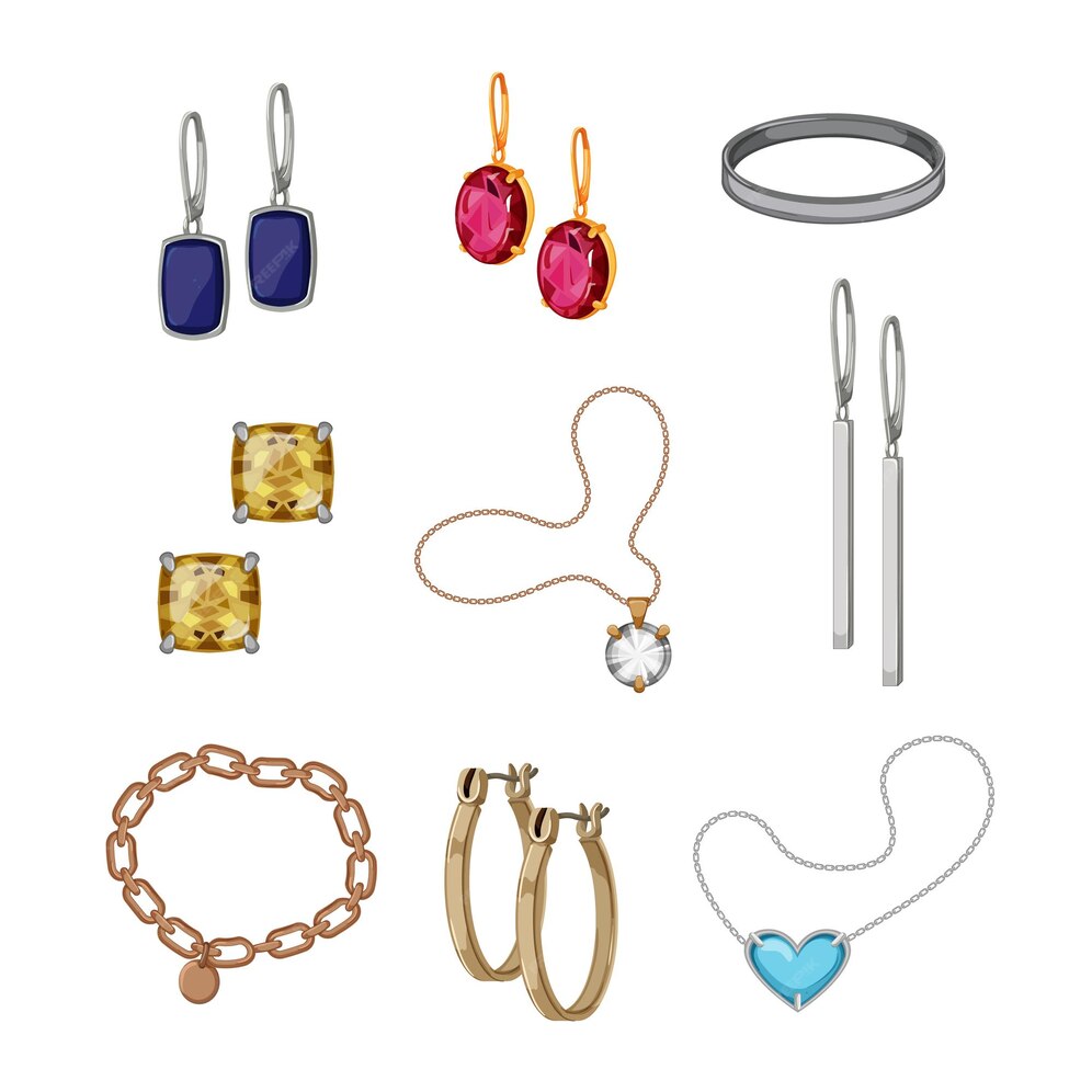 Premium Vector  Jewelry luxury set cartoon vector illustration