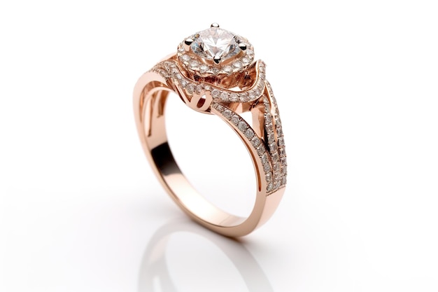 Jewelry ring geïsoleerd op de witte achtergrond