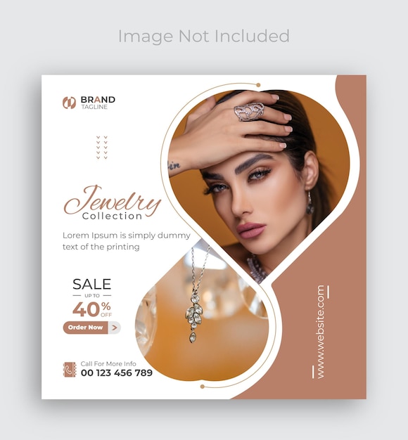 Jewelry social media Instagram post banner template