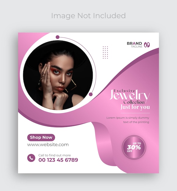 Jewelry social media Instagram post banner template