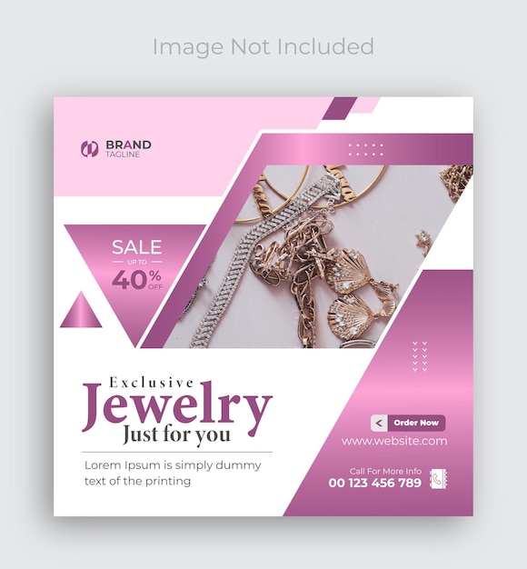 Jewelry social media Instagram post banner template