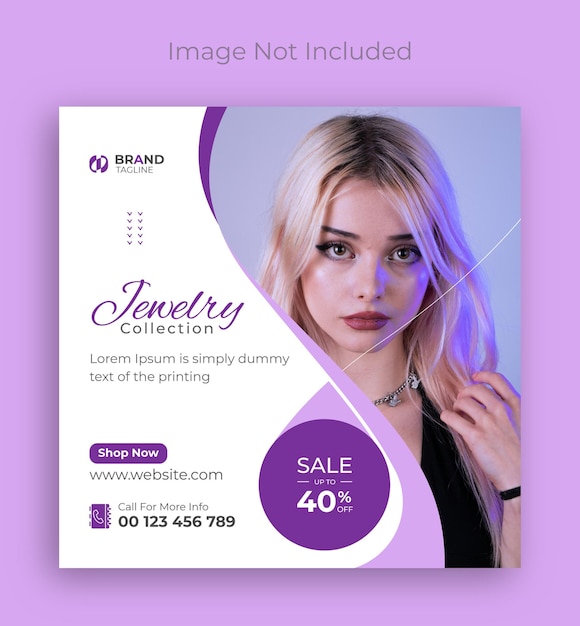 Jewelry social media and Instagram post design template