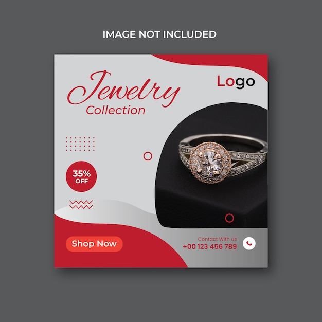 Vector jewelry social media post design