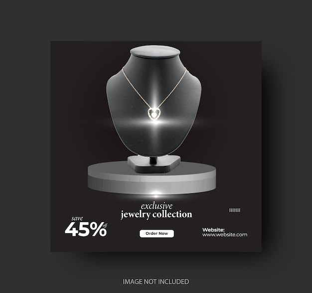 jewelry social media post or square flyer template