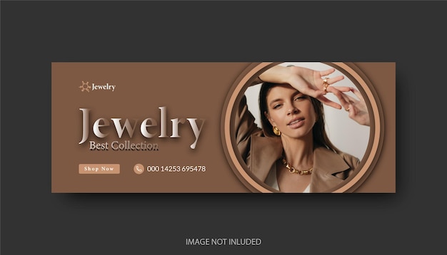 Vector jewelry social media post or web banner design template