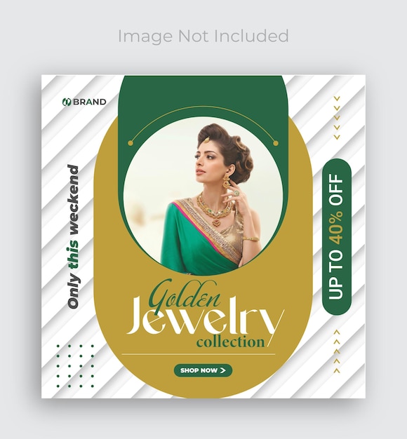 Vector jewelry sociale media instagram post of web banner ontwerp sjabloon