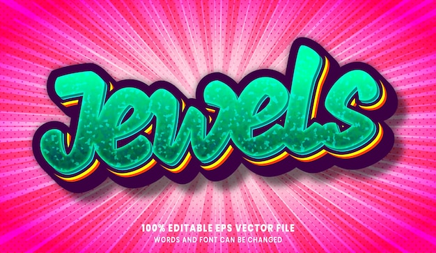 Jewels editable text style effect