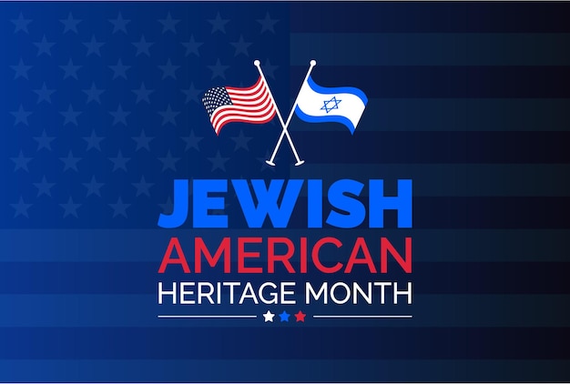 5 月に祝われるユダヤ系アメリカ人遺産月間背景またはバナー デザイン テンプレート