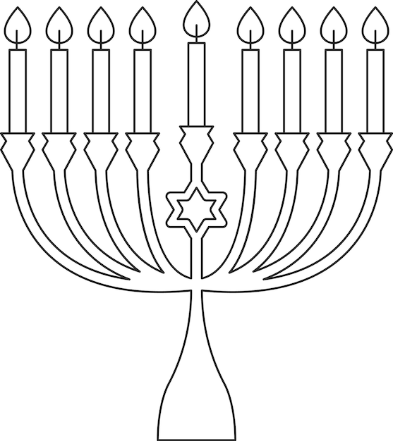 Vettore menorah ebraica di hanukkah